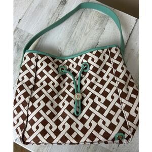 Spartina 449 Madison Harper Hobo Blue Brown Shoulder Bag Leather Purse new